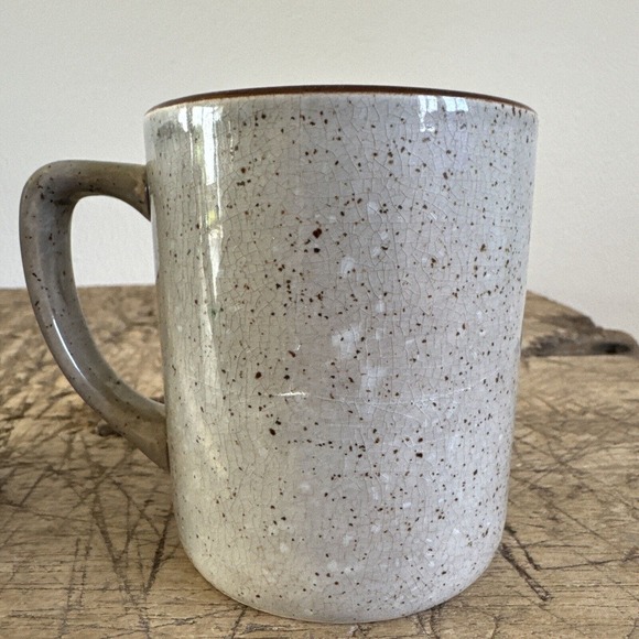 Vintage Home Sweet Home Mugs Pair Speckled Pottery Set Made in Japan 70s Country - Picture 7 of 13